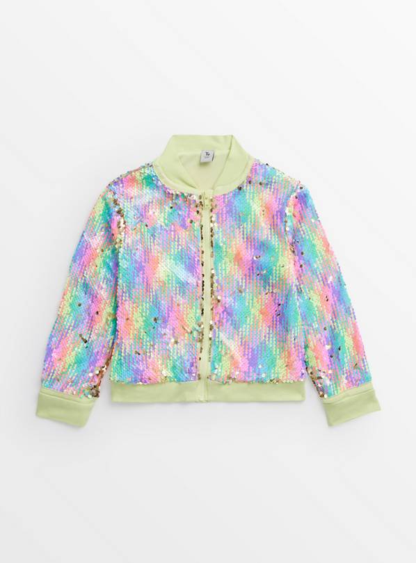 Rainbow Sequinned Bomber Jacket 6 years